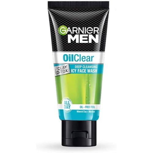 Garnier Men Oil Clear Clay D-Tox Deep Cleansing Icy Face Wash, 50gm