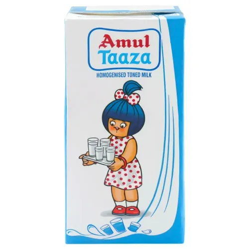 Amul Taaza Homogenised Toned Milk (1L Tetra Pak)