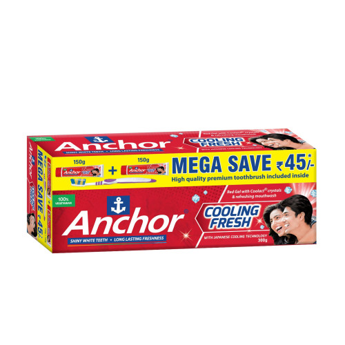Anchor Cooling Fresh Gel Toothpaste 2U X 150 g + Toothbrush Free